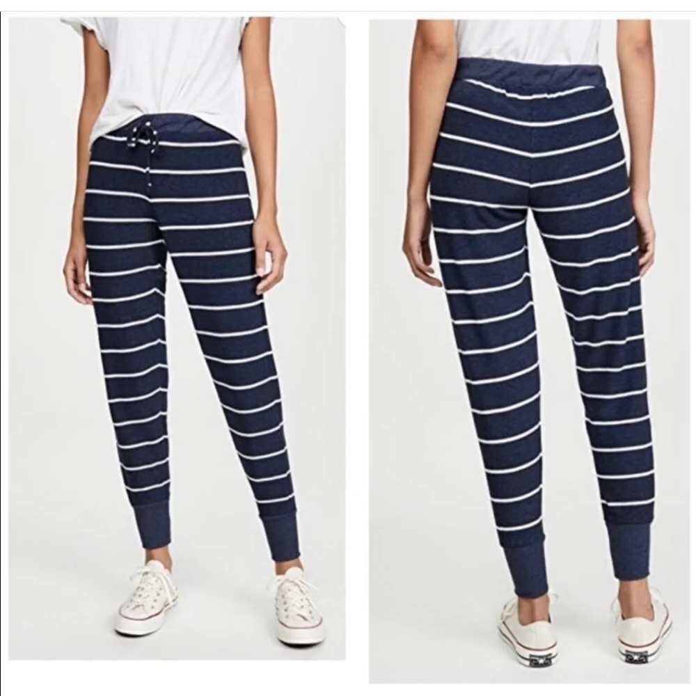 Chaser Cozy Knit Drawstring Cuffed Striped Lounge Joggers Size S